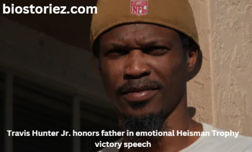 Travis Hunter Jr. honors father in emotional Heisman Trophy victory speech